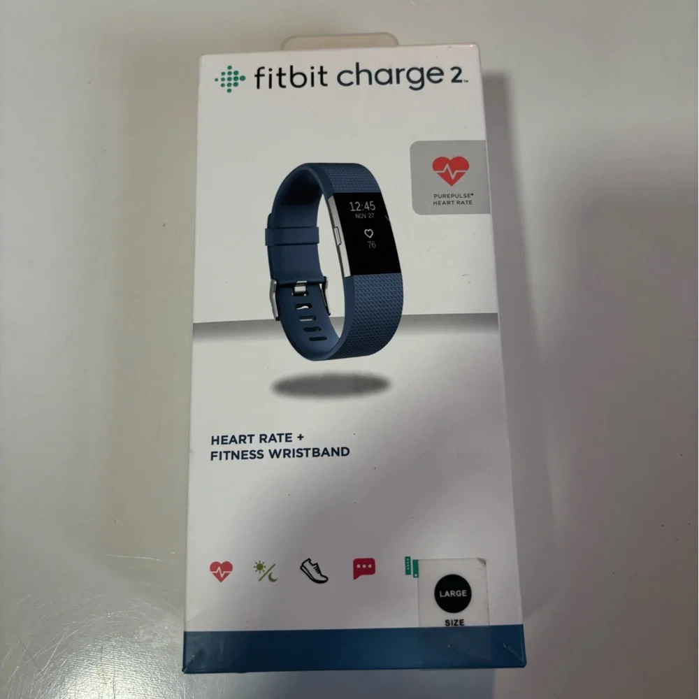 Fitbit‎ Charge 2 Heart Rate + Fitness Wristband, Blue, Large